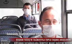 Toplu Taşıma Araçlarında Ücretsiz Maske Dağıtımı